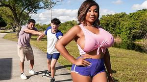 Ample Boobed Tiamaria’s Oily Wrath With Two Stalkers!