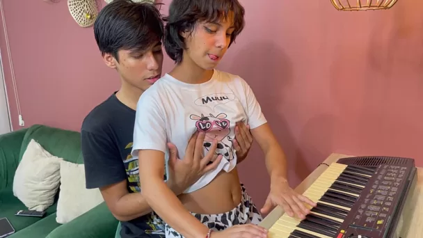 Latina Stepsister Fucked After Piano Lesson   Amateur Porn