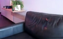 Amateur Young Teen Solo Masturbation On Her Livingroom