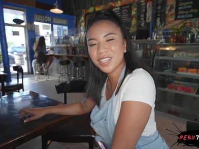 J Mac & Ameena Green Get Naughty With A Curvy Latina Waitress In Public