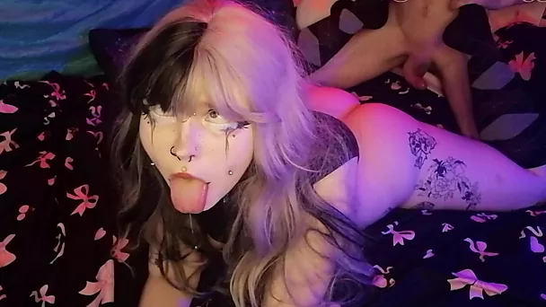 Cute Alt Teen His Ahegao Faces And Fucks On His Big Cock Hard
