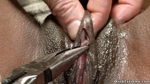 Ebony Slave Takes Crotch Rope Bondage