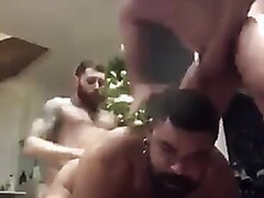 Muscular Guys Do Threesome