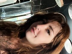 YOUNG WOMAN PEEING STANDING UP (CLOSE UP)