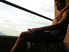 Hot Blonde Latina PAWG Sucks & Rides Her Step Bro’s Cock On The Balcony To Get A Creampie