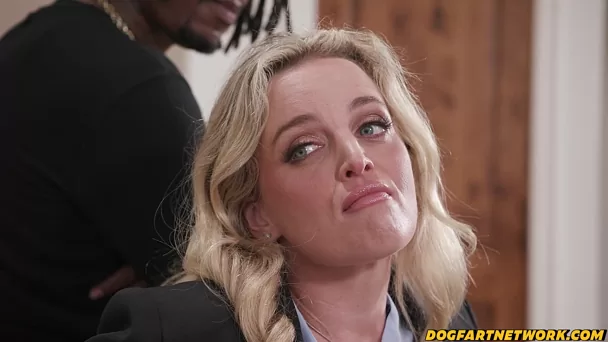 Fit Blonde Parole Officer Finds Out What The Abbreviation DP Means When 2 BBCs Smash Her Pussy & Ass