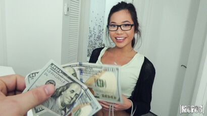 Nerdy Asian Teen In Glasses Vina Sky Fucks For Dollars