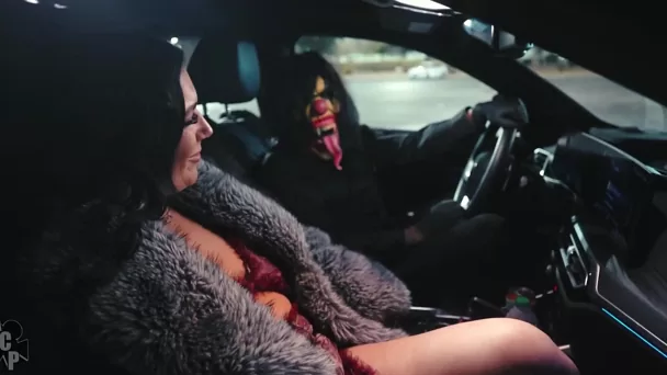 Phat Assed Brunette BBW Alex Blair Goes Nuts In The City At Night, Having Fun With Gibby The Clown