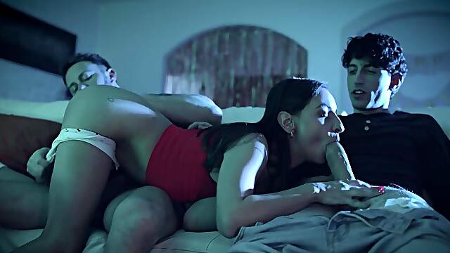 Cute Girls Riding Big Dick In An Mmf Threesome Compilation