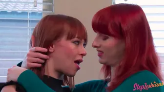 Step Lesbians   Kinky Redhead Stepsisters Talk Masturbation And Lesbian Sex