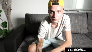 Tattooed Czech Twink Jerks Chopper