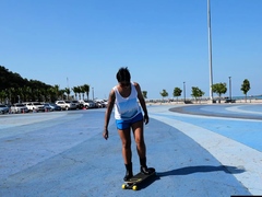 Skateboarding Fail Of Big Butt Thai MILF