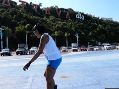 Skateboarding Fail Of Big Butt Thai MILF