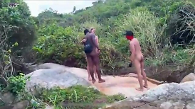 Couple On A Nudist Beach Has Fucky-fucky Outdoors With Dark-hued Fellow Marlon Costa – Utter Fury On RED